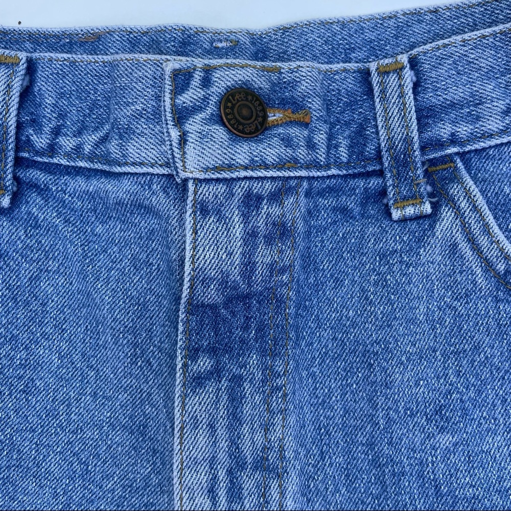 90s Mom Jean Shorts High Waisted Lee Brand 100% cotton, authentic, medium wash - Picture 12 of 14